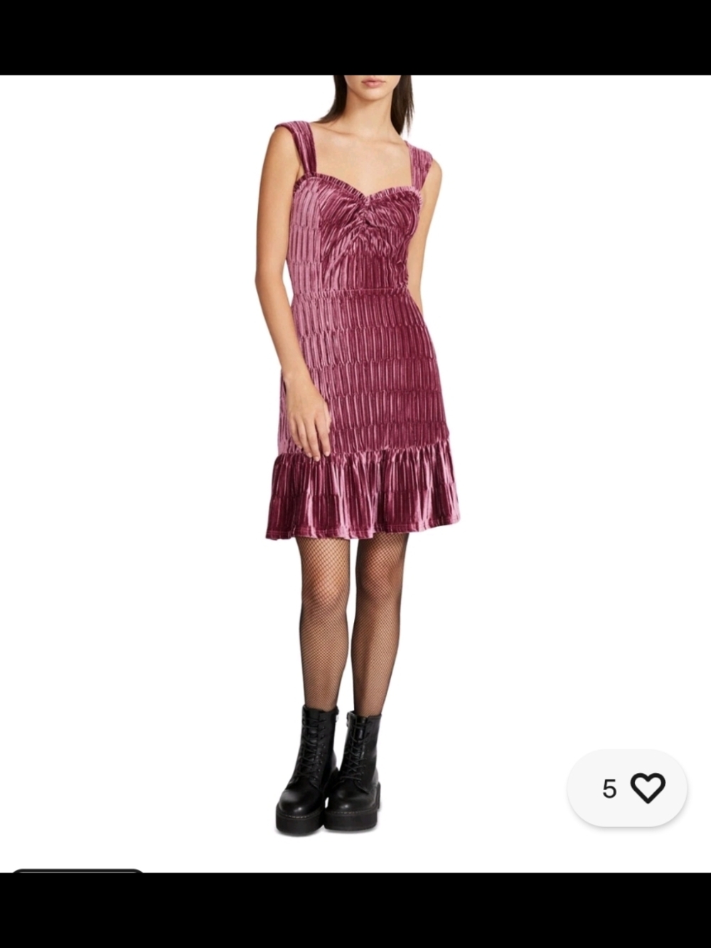 Betsey Johnson Mauve Velvet Ruffled Mini Dress Size S